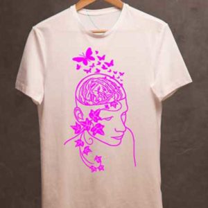 tshirt bianca brain magenta