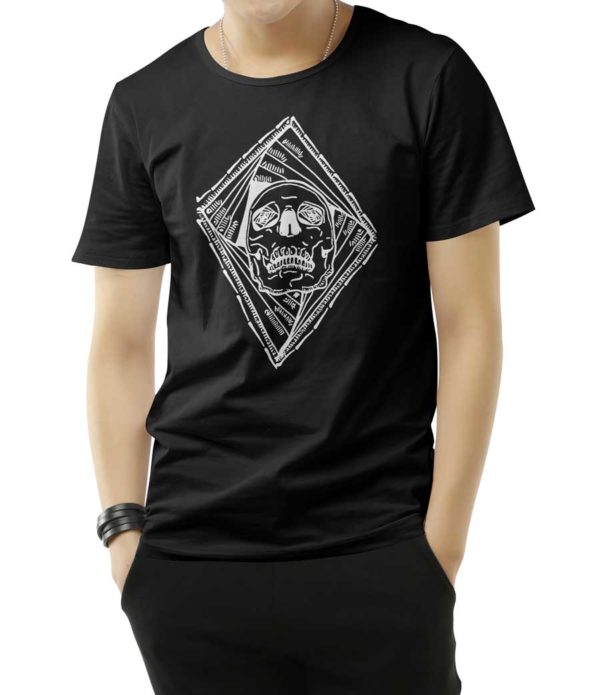 tshirt black hypnotic-skull white