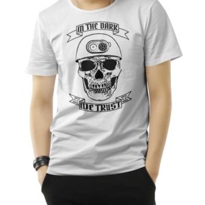 tshirt bianca speleo skull nero