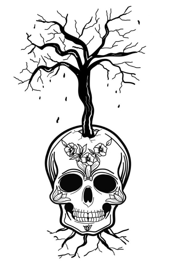 tshirt tree skull