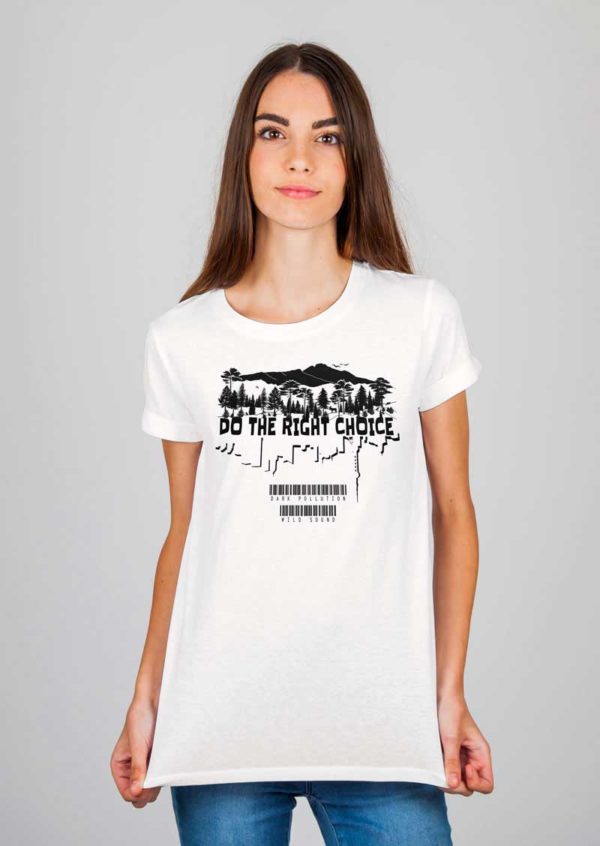 tshirt bianca donna do the right choice