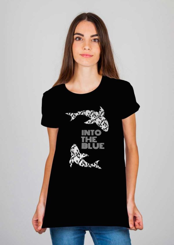 tshirt donna black into the blue