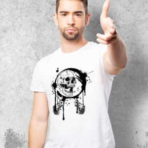 tshirt white man splatter skull