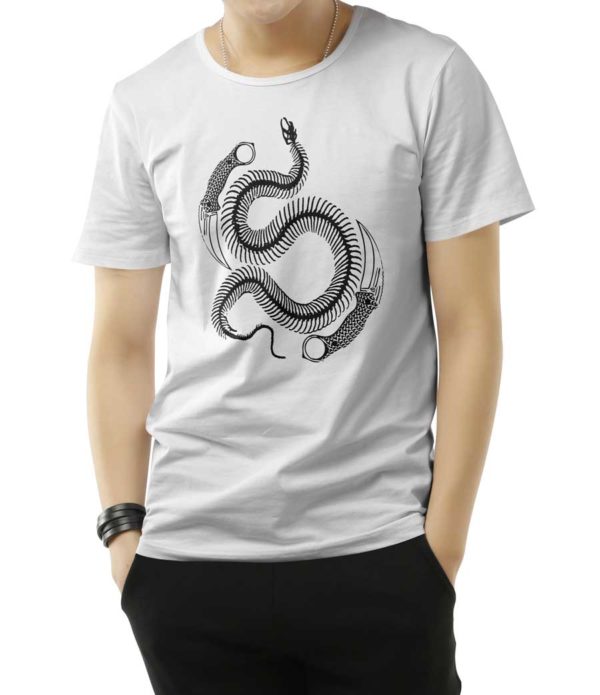 tshirt bianca yin & yang nero