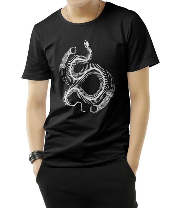 tshirt nera yin & yang bianco