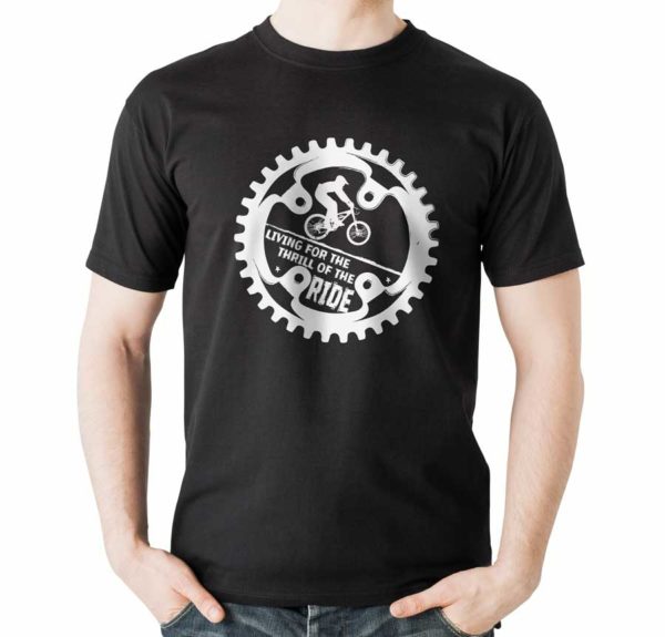 tshirt nera biker bianco