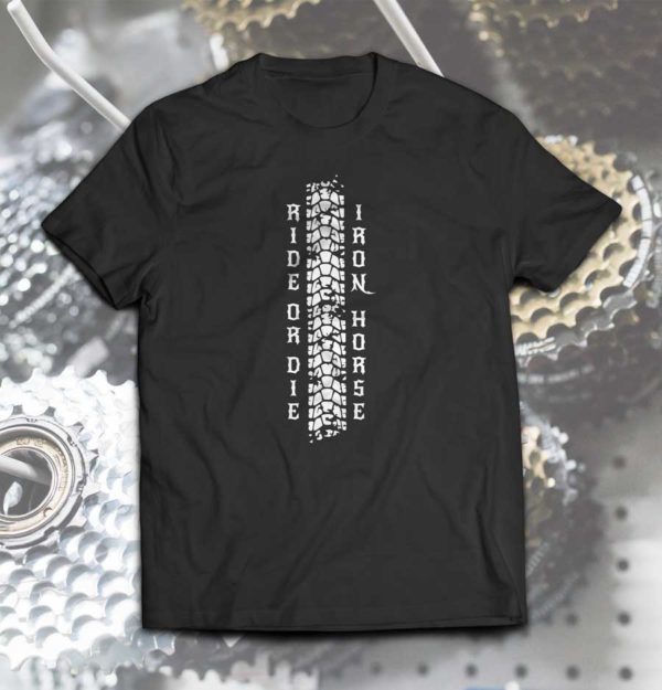 tshirt black ride or die white