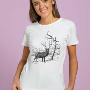 tshirt bianca red deer nero